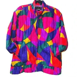 Vintage American Designer Style Women Colorful Jacket Size Large